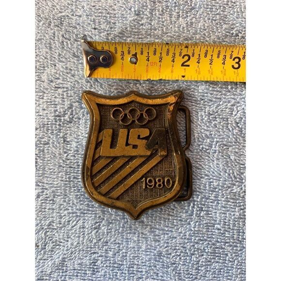 Vintage 1980 US Olympics Belt Buckle - Picture 1 of 3